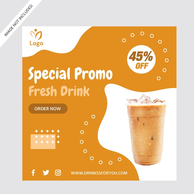 Vector thai thee drinken social media promotie instagram post design sjabloon