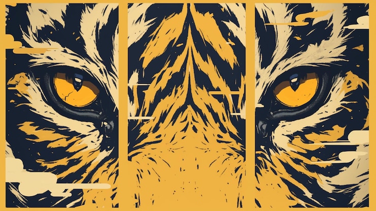 Vector thai tiger patterns with powerful stripes