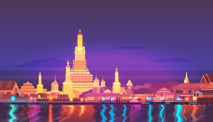 Vector タイの都市景観。
