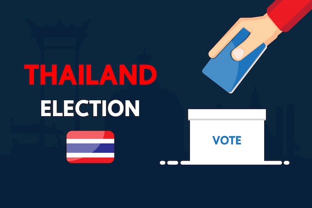 Disegno di vettore di elezioni della tailandia 2019.