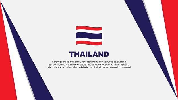 タイの国旗の抽象的な背景 デザイン テンプレートです タイ独立記念日のバナー 漫画のベクトル図 タイの国旗