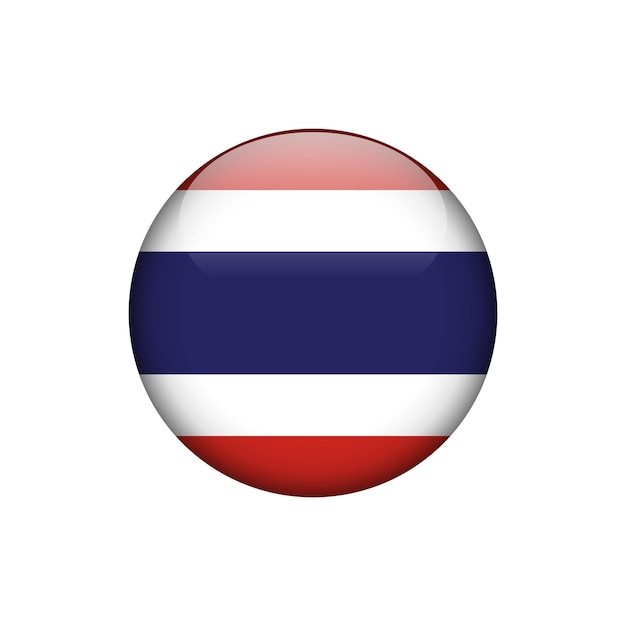 Modello vettoriale del pulsante del cerchio della bandiera della thailandia