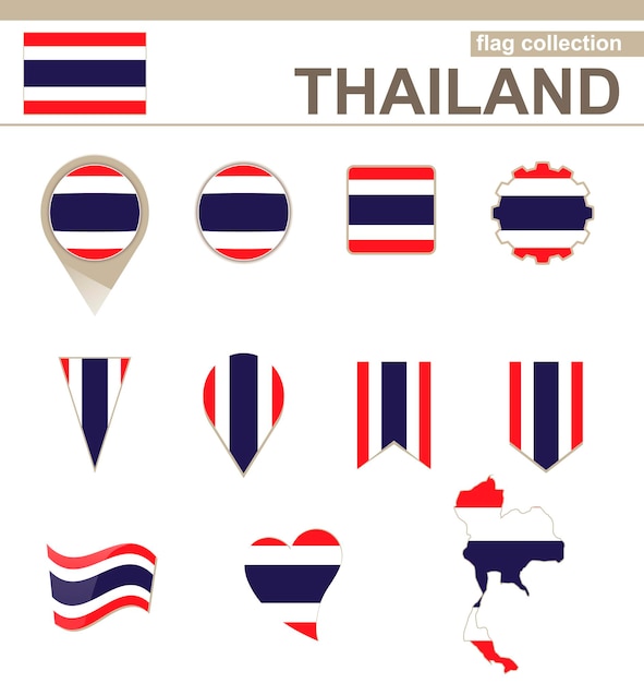 Thailand flag collection, 12 versions