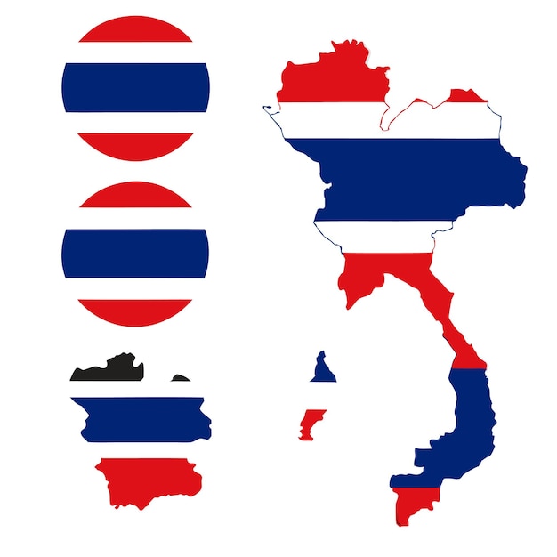 Thailand Flag and Map Set