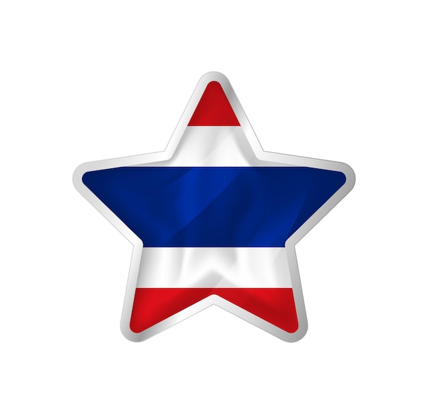 Thailand flag in star. button star and flag template. easy editing and vector in groups