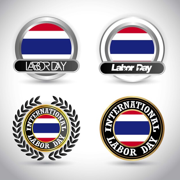 Vector thailand flag with labour day design vector