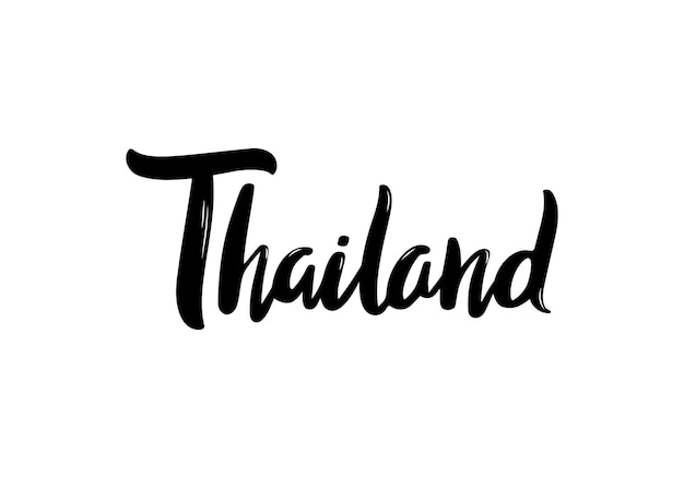 Thailand lettering handwritten country name vector design template