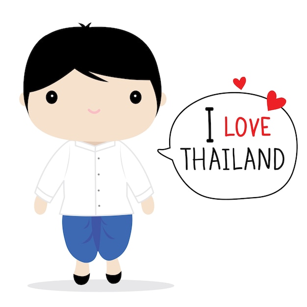 Thailand mannen nationale jurk cartoon vector