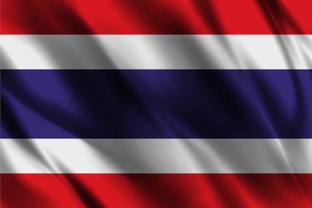 thailand national flag waving silk background