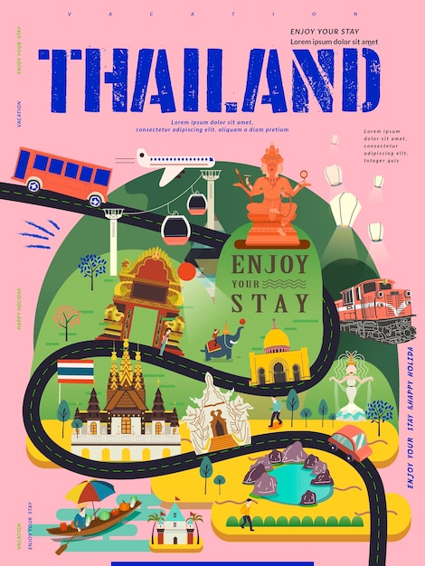 Thailand reis concept poster