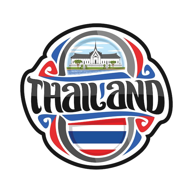 Thailand Sticker Vlag Logo Badge Reizen Souvenir Illustratie