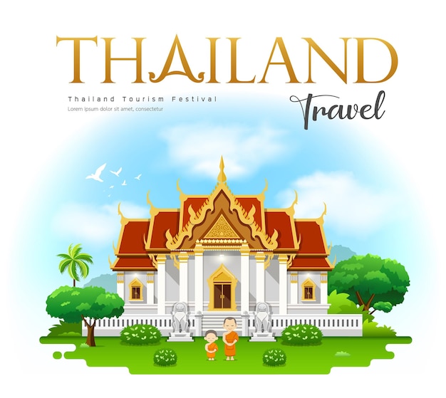 Tempio della thailandia. thailandia viaggio con monaco.