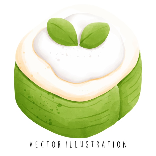 Vector thailand travel collection watercolor of thai dessert vector illustration