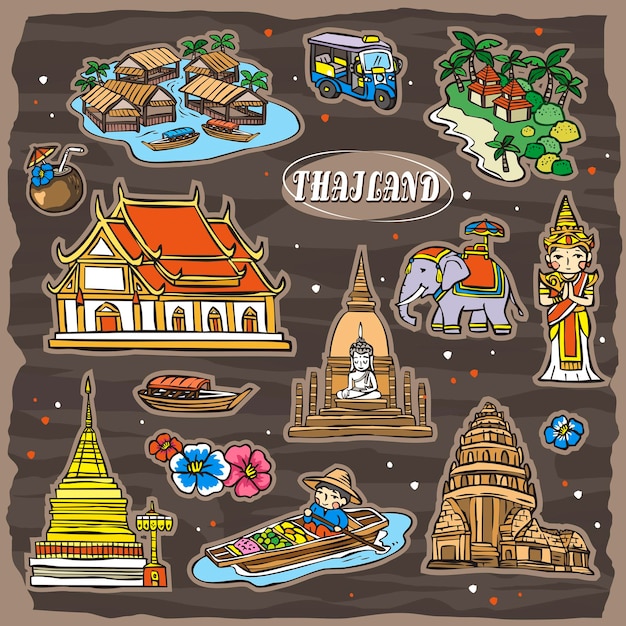 Vector thailand travel collection