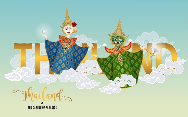 Vector thailand travel concept the most beautiful places to visit in thailand in flat style