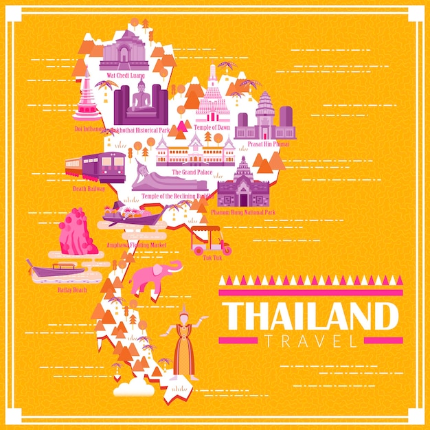 Thailand travel concept poster