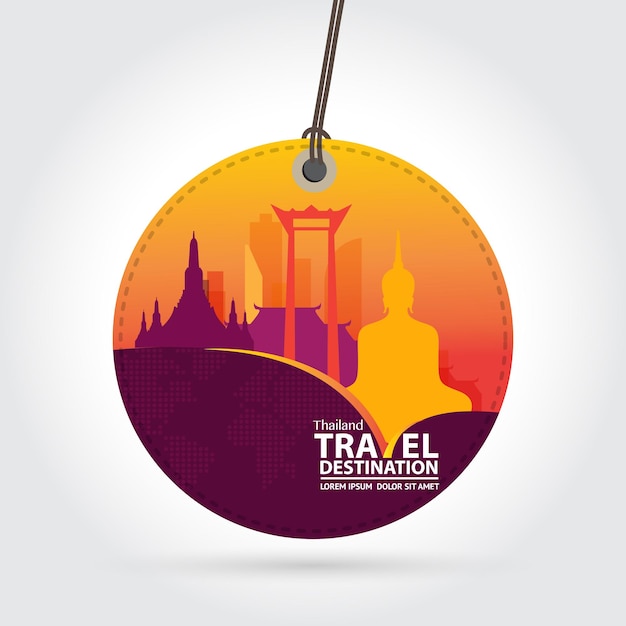 Thailand travel destination vector illustration