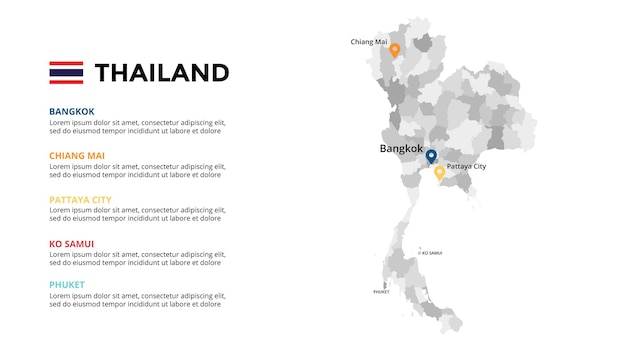 Vector thailand vector kaart infographic sjabloon diapresentatie azië land