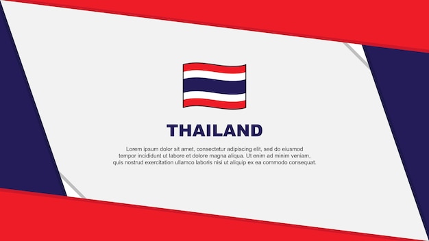 Thailand Vlag Abstracte Achtergrond Ontwerpsjabloon Thailand Onafhankelijkheidsdag Banner Cartoon Vectorillustratie Thailand Onafhankelijkheidsdag