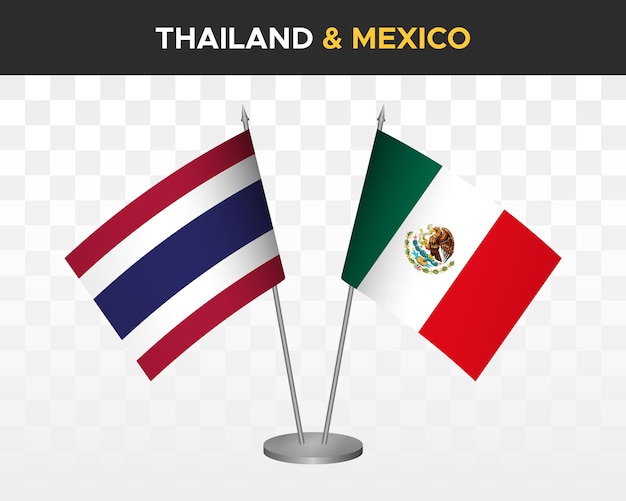 Thailand vs XXXXX desk flags mockup isolated 3d vector illustration thai table flags