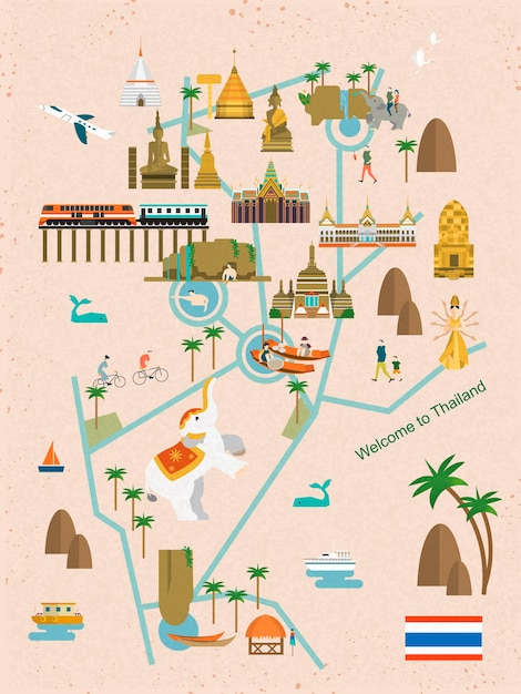 Thailand walking map