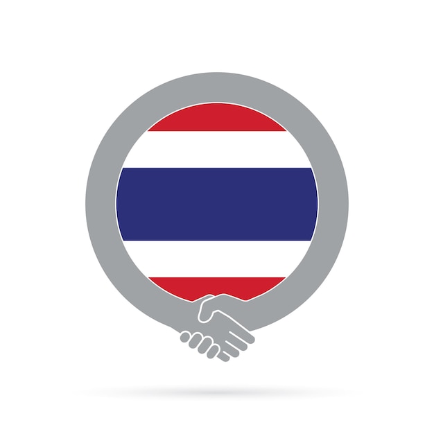 Thailnad flag handshake icon agreement welcome cooperation concept