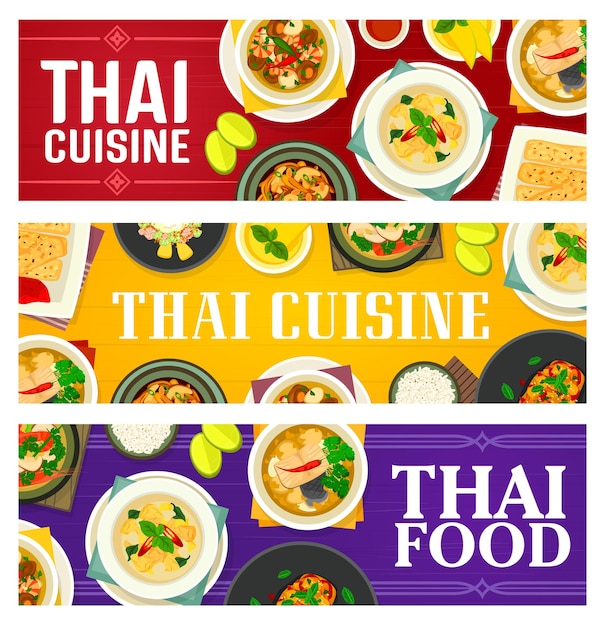 Thais eten visgember soep, groene kip curry, gebakken loempia's, garnalen groentesoep