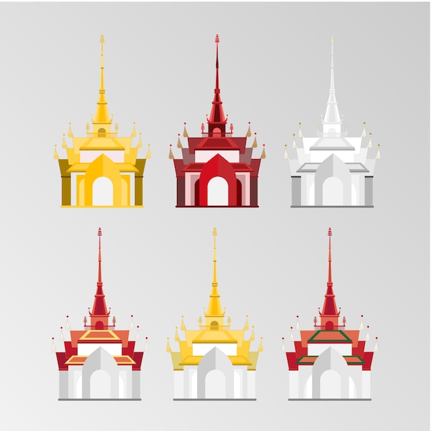 Thaise kasteel vector set