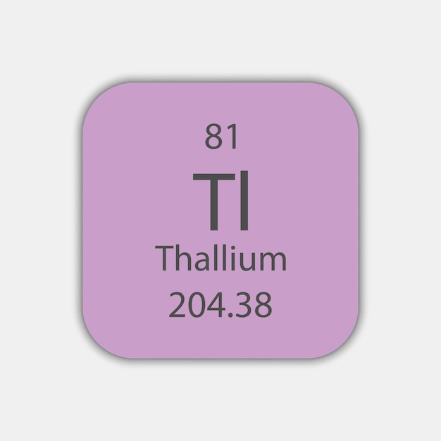 Thallium symbol Chemical element of the periodic table Vector illustration