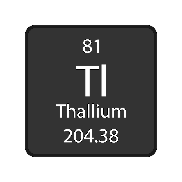 Thalliumsymbool scheikundig element van het periodiek systeem vectorillustratie