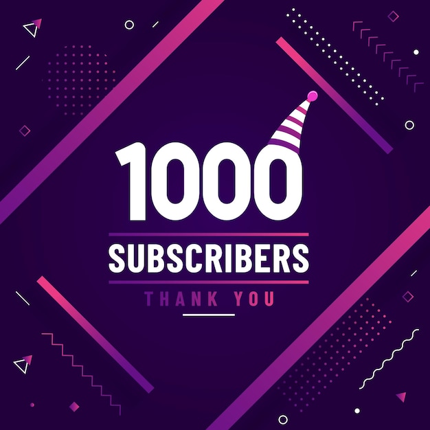 Thank you 1000 subscribers 1K subscribers celebration modern colorful design