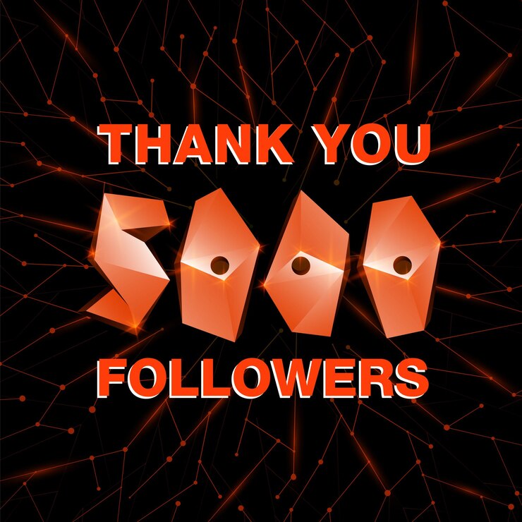 Vector thank you 10000 followers thanks banner follower congratulation card with polygonal numbers