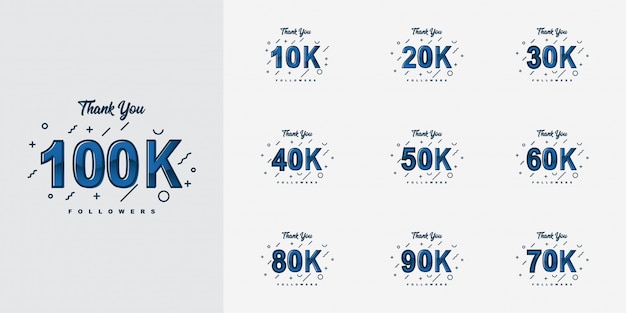 Grazie 10k a 100k follower design