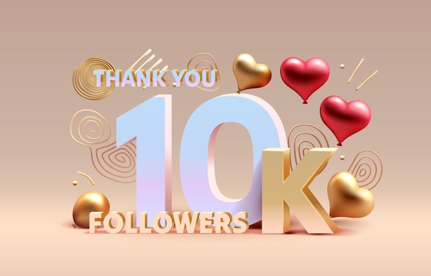 Thank you 10k followers peoples online social group happy banner celebrate Vector