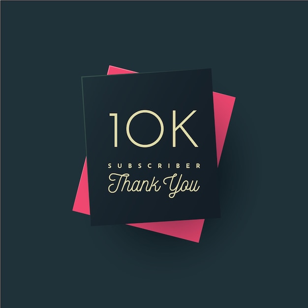 Vector thank you 10k followers social media template design