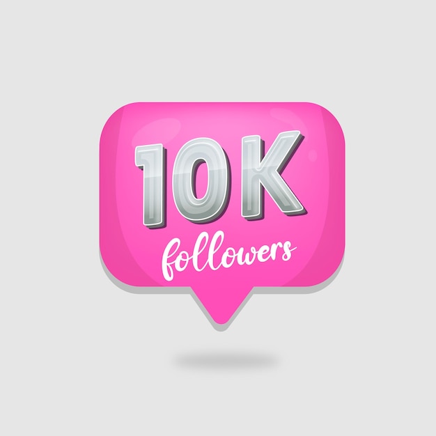 Vector thank you 10k social followers and subscribers template vector