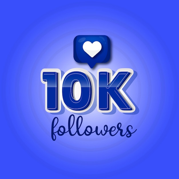 Vettore grazie 10k social follower template vector