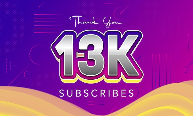 Vector thank you 13k followers