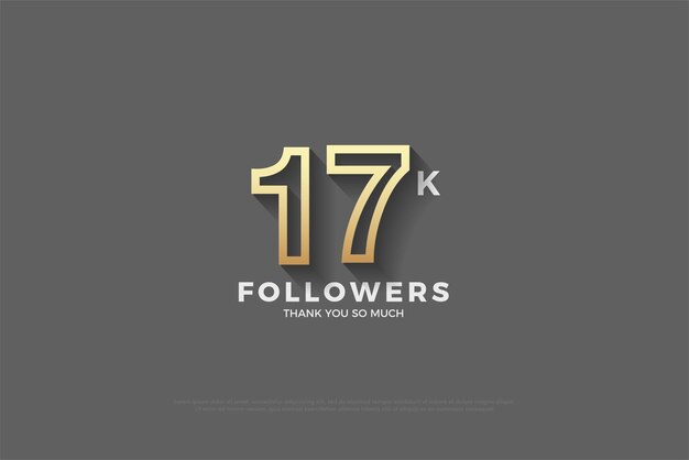 thank you 17k followers on a subtle gray background.