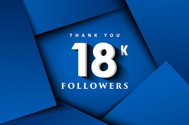 Thank you 18k followers on a blue square cut