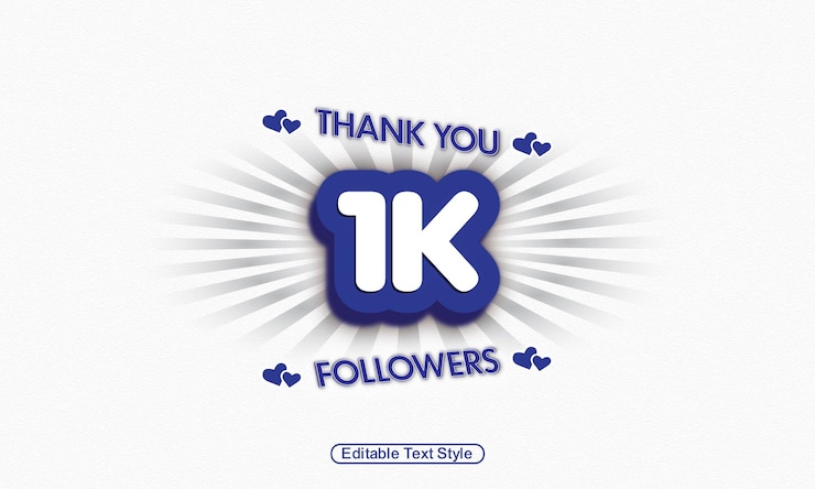 Vector thank you for 1k followers