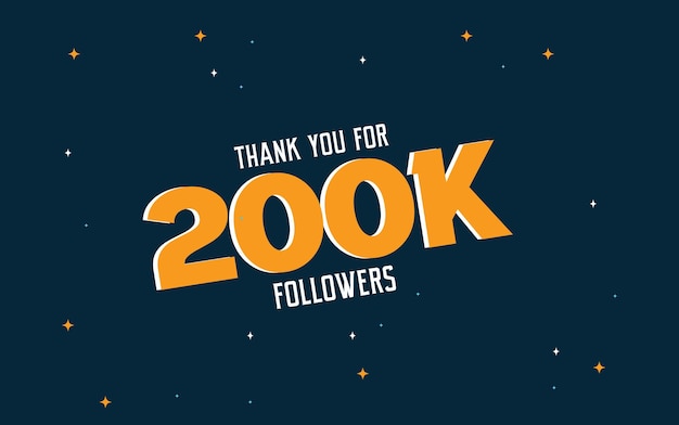 200K 팔로워 감사합니다. 소셜 미디어 템플릿.