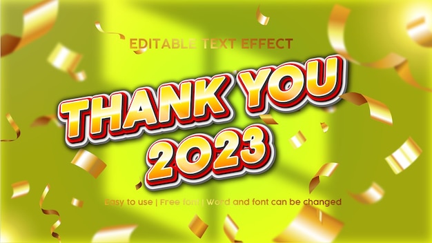 Thank You 2023 Text Effect