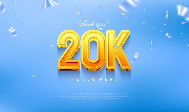 Thank you for 20K loyal followers greeting design for social media posts