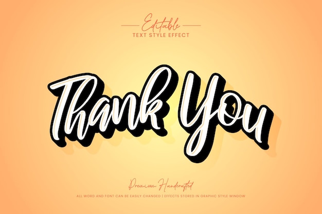 Thank You 3d Text Style Effect Editable illustrator text style