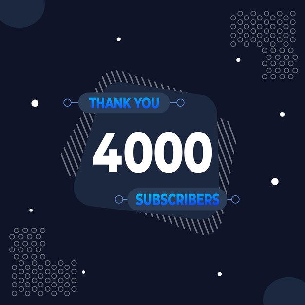 Thank you 4k subscribers or followers web social media modern post design