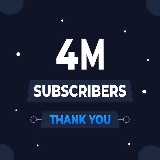 Vector thank you 4m subscribers or followers web social media modern post design