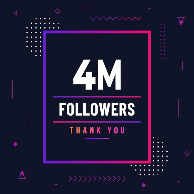 Thank you 4m subscribers or followers web social media modern post design