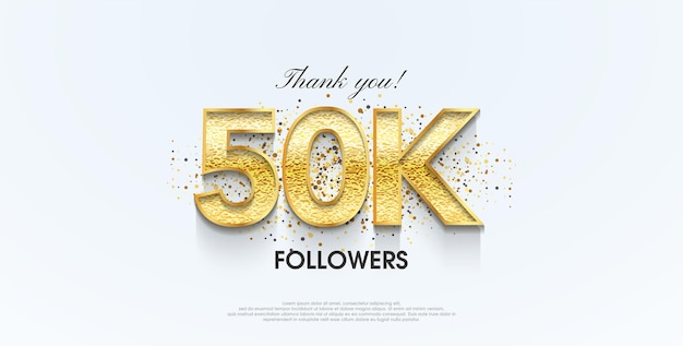 ベクトル ソーシャルメディア投稿ポスターバナーの5万人のフォロワーのお祝いに感謝します達成のお祝いのデザインのプレミアムベクトルの背景