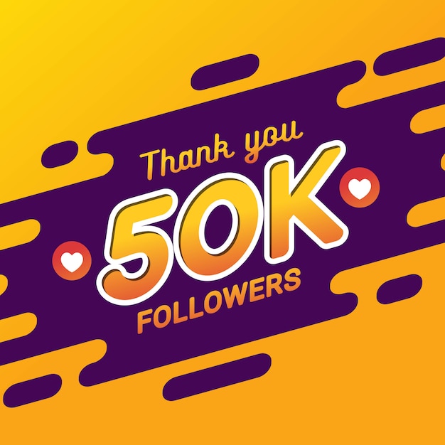 Thank you 50k followers congratulation banner